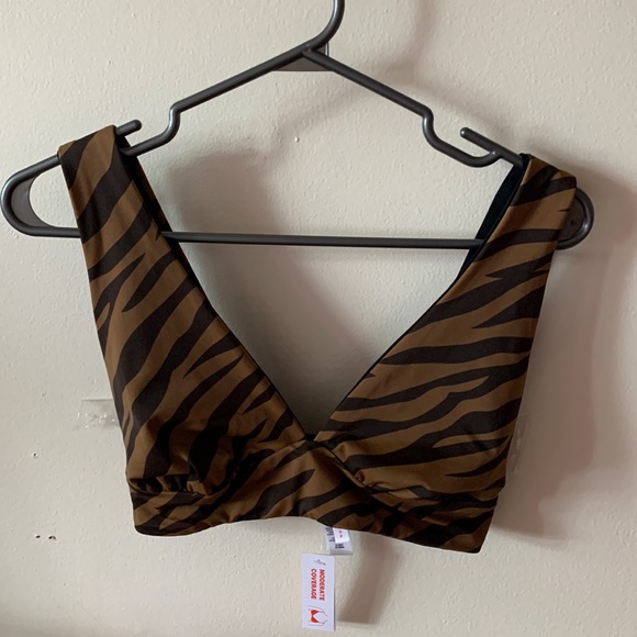 Brown Zebra Swimsuit Top - Festival Season - Picture 2 of 4